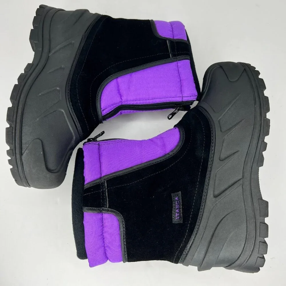 Itasca Girls 8006780WR Black Purple Snow Stomper Zipper Size 6 Snow Boots - Picture 6 of 10